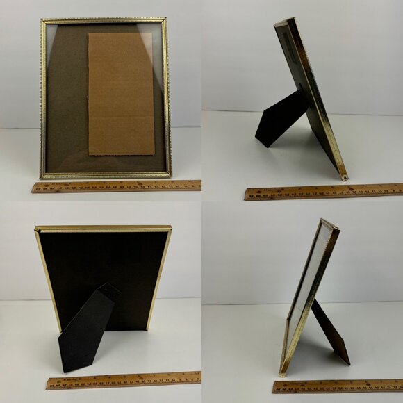 Vtg‎ Lot Tabletop Gold Metal Picture Photo Frames BiFold Hinged Easel Back READ - Picture 3 of 11